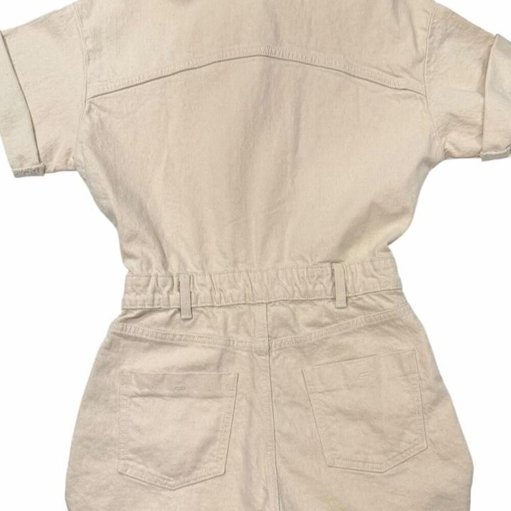 Zara cream linen playsuit romper - Picture 6 of 8